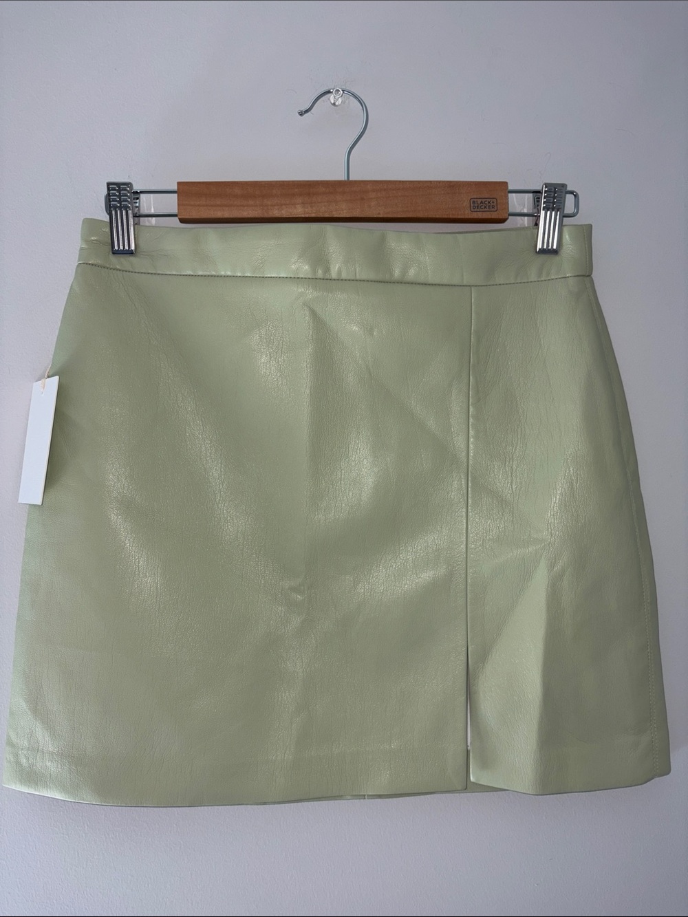 NWT Wilfred Sage Faux Leather Mini Skirt